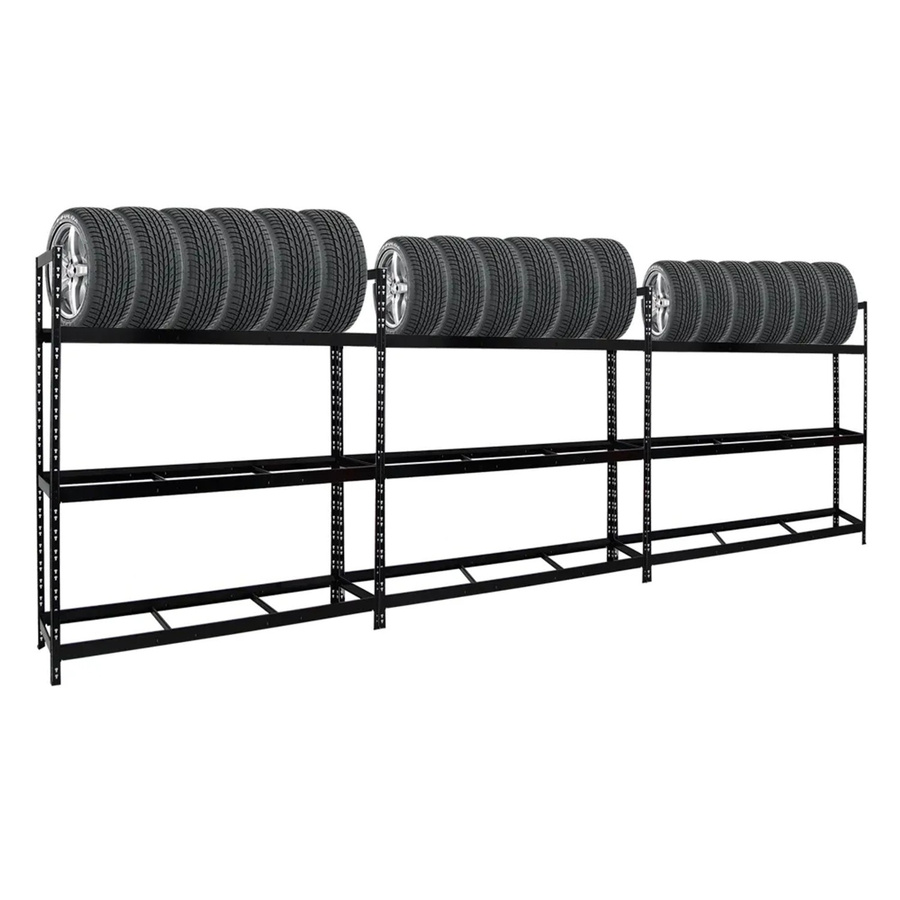 PROREGAL Reifenregal Tiger XL Schwarz aus Stahl, H x B x T: 200 x 180 x 45 cm - Bild 2