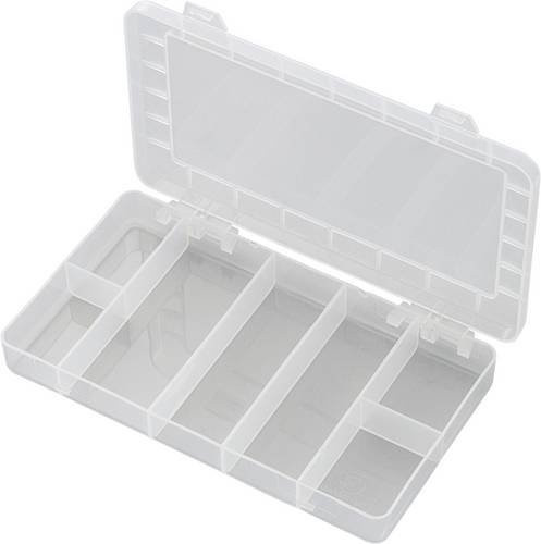TRU Components PP07-01 Sortimentskasten mit 7 festen Fächern, transparent, B: 110 mm, T: 192 mm, H: 24 mm - Bild 1
