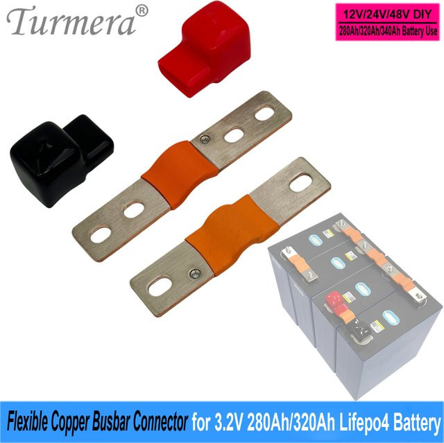 Turmera 12V Sammelschiene für LiFePO4-Batterien mit flexiblem Kupferanschluss, Farbe: Silber, B/T/H: 74 x 56 x 2 mm, 300 A - Bild 1