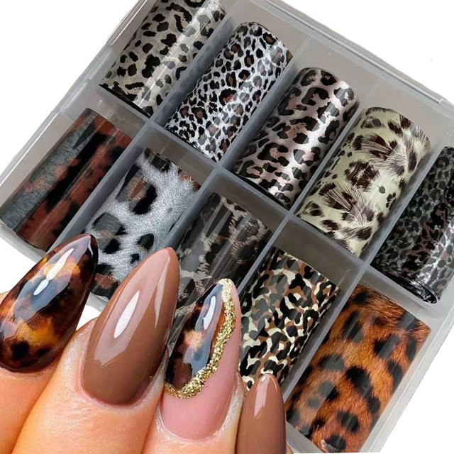 MingLee Nail Art Folien Transferaufkleber, Leopardenmuster, Glänzend - Bild 1