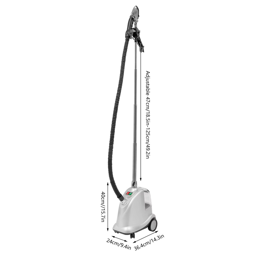 Sweetmile Stehender Kleider-Dampfglätter in Schwarz und Silber, 2200W Vertikaler Dampfglätter mit Rollen und Höhenverstellung - Bild 2