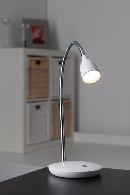 Brilliant Anthony LED-Tischleuchte in Weiß mit integriertem Leuchtmittel und Druckschalter - Bild 1