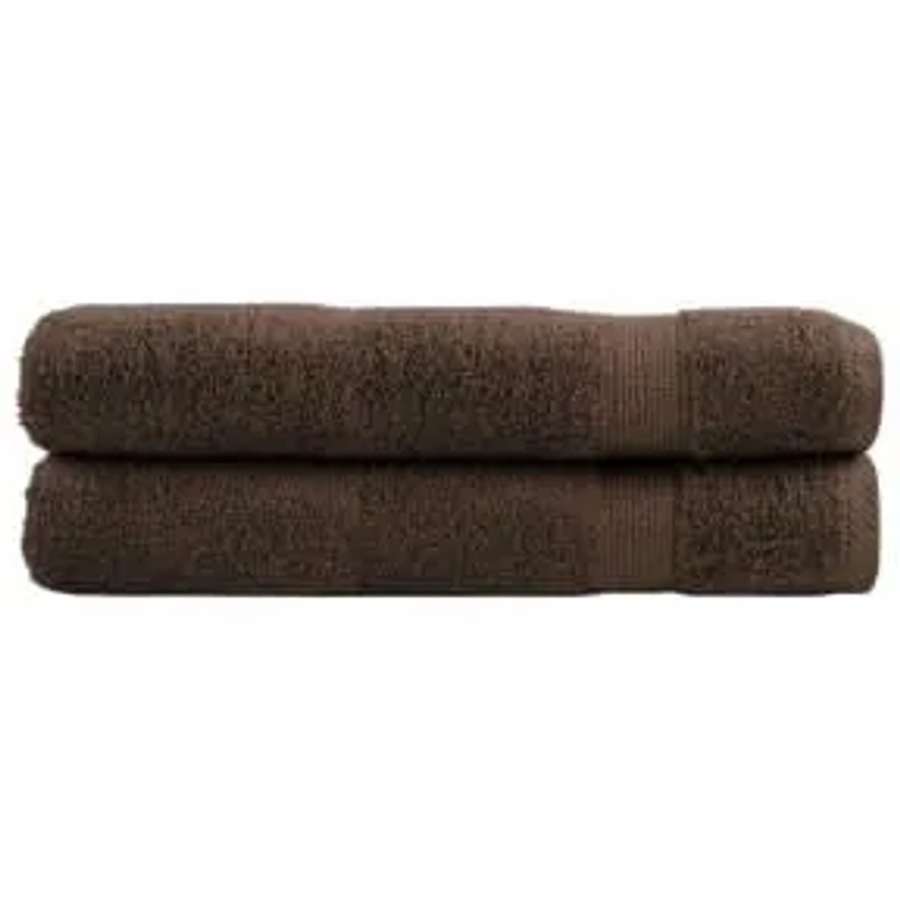 vidaXL Premium Handtücher aus 100% Baumwolle, 2er Set, Braun, B: 100 cm, L: 200 cm, 600 g/m2 - Bild 2