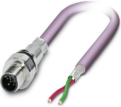 Phoenix Contact 1519561 Sensor-Aktor-Einbausteckverbinder M12 Stecker mit 2 Polen und Schraubanschluss in Multicolor, Länge: 2,00 m - Bild 1