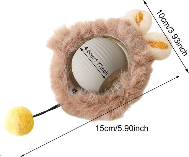 Speedy Tail Katzenspielzeugball, interaktiver Katzenspielzeugball, zwei Geschwindigkeitseinstellungen, beige - Bild 1