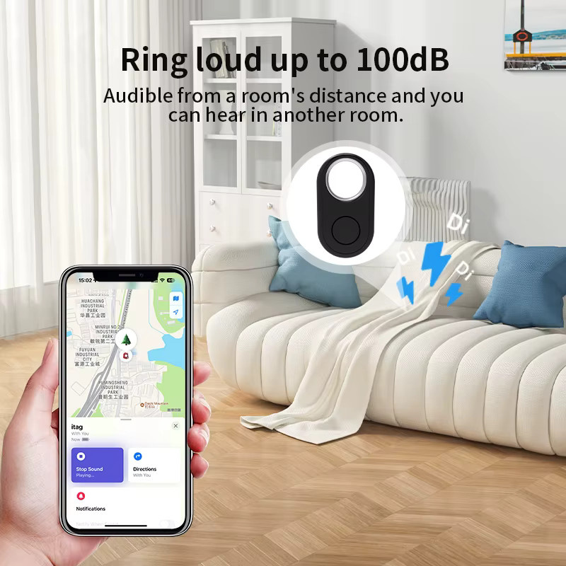 Intelligenter Haustier-Tracker in Schwarz kompatibel mit der Apple Find My App via Bluetooth mit Echtzeit-Tracking und Soundpositionierung - Bild 2