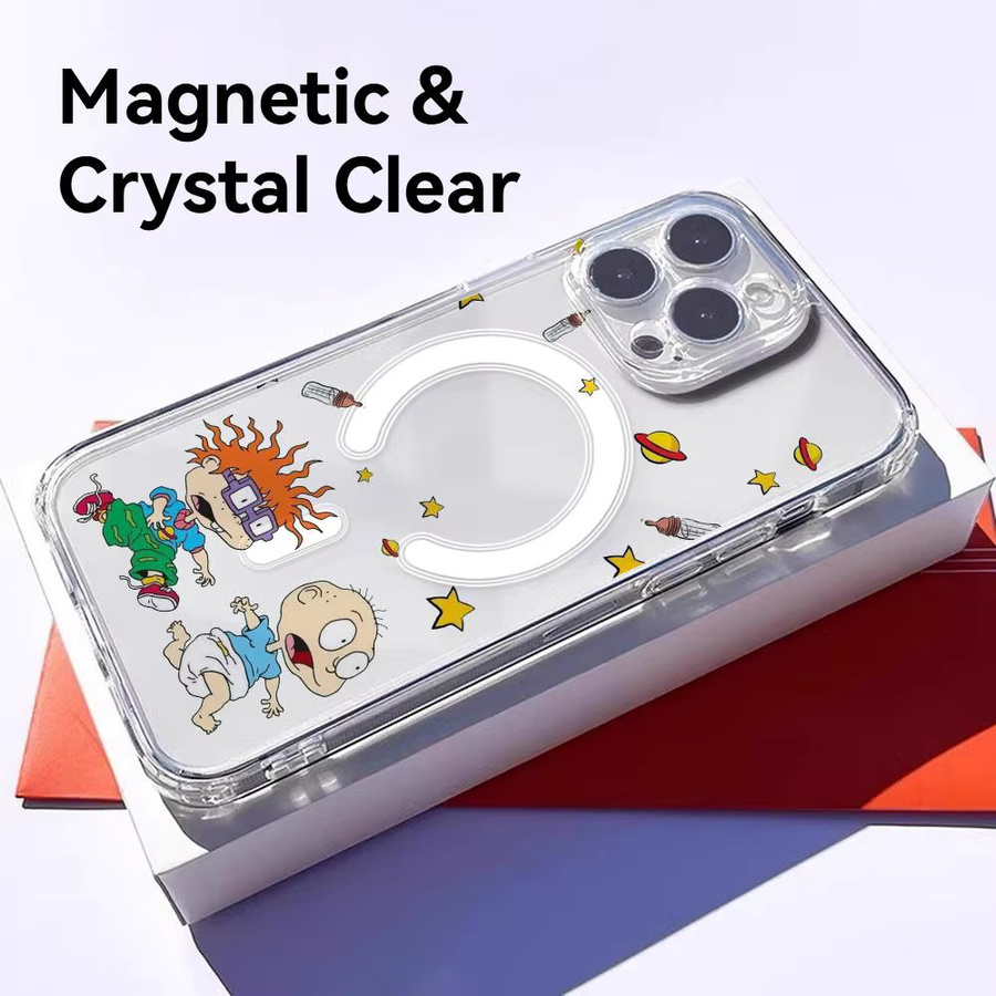 Transparente Anime Rugrats Handyhülle mit MagSafe für iPhone 17 16 15 14 13 12 Pro Max Plus kompatibel mit kabellosem Laden - Bild 2