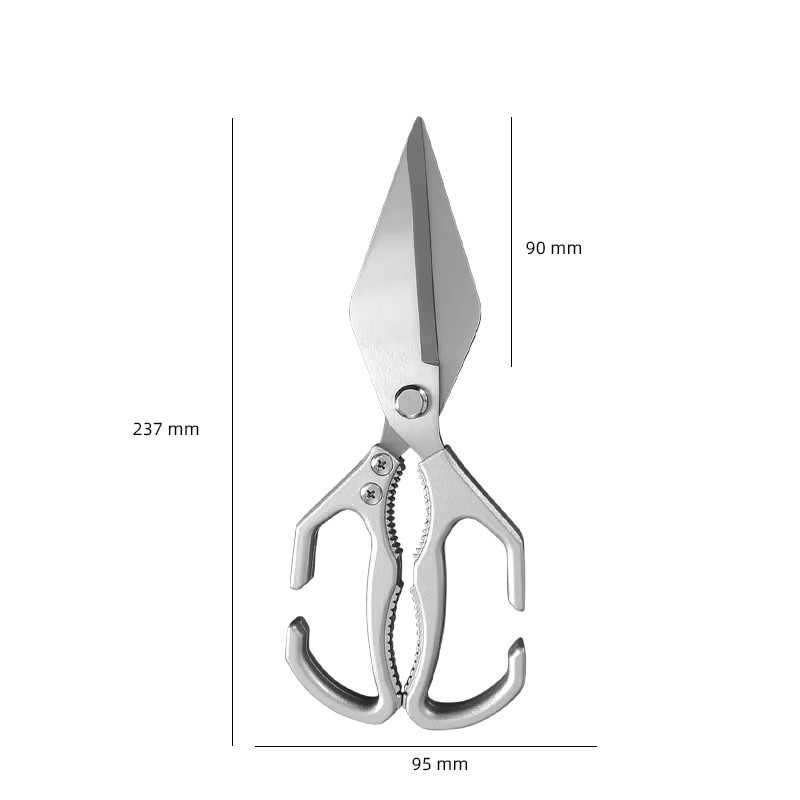 InLeung Küchenschere aus Edelstahl in Silber für Fleisch, Fisch und Geflügel - Bild 2