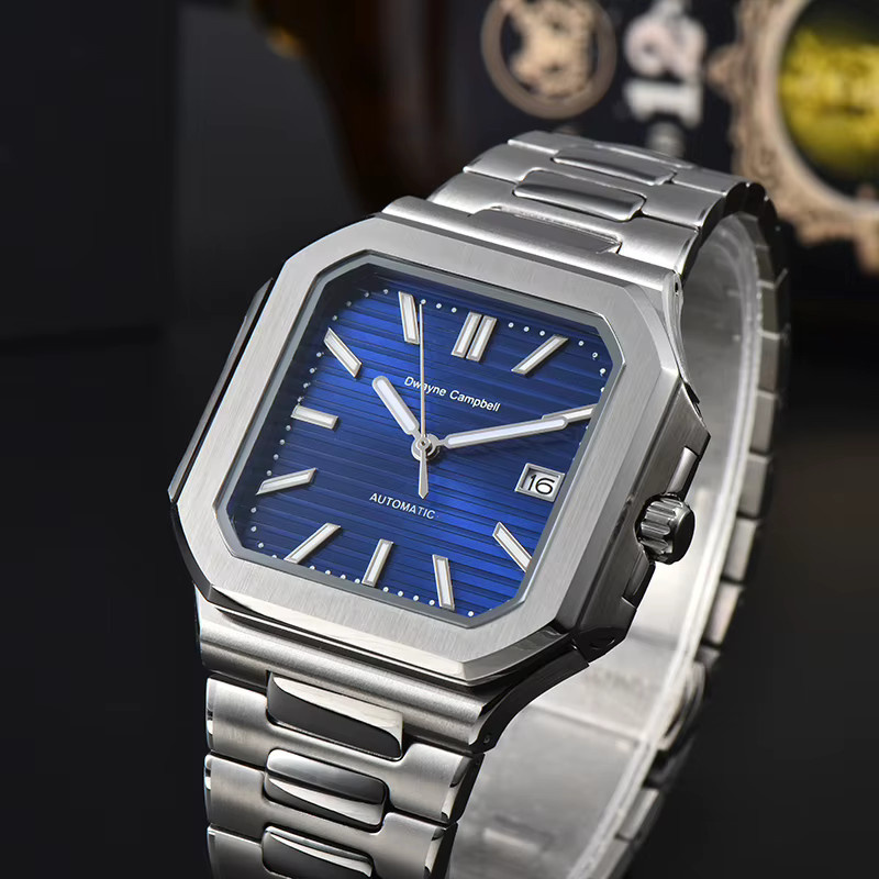 Dwayne Campbell Armbanduhr, Automatik, Edelstahl, Blau, 43,5 mm, Herren - Bild 1