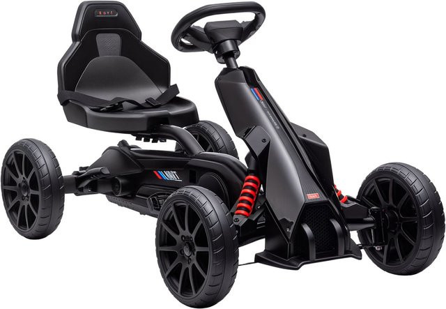 HOMCOM Go-Kart Kinderfahrzeug mit verstellbarem Sitz Schwarz - Bild 1