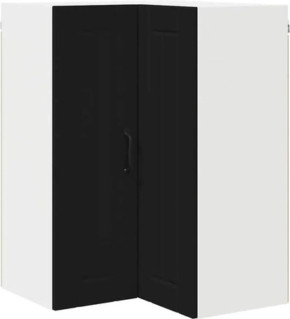 vidaXL Küchenschrank in Schwarz mit Regalfächern und Scharniertüren, B/T/H: 57 x 57 x 80 cm