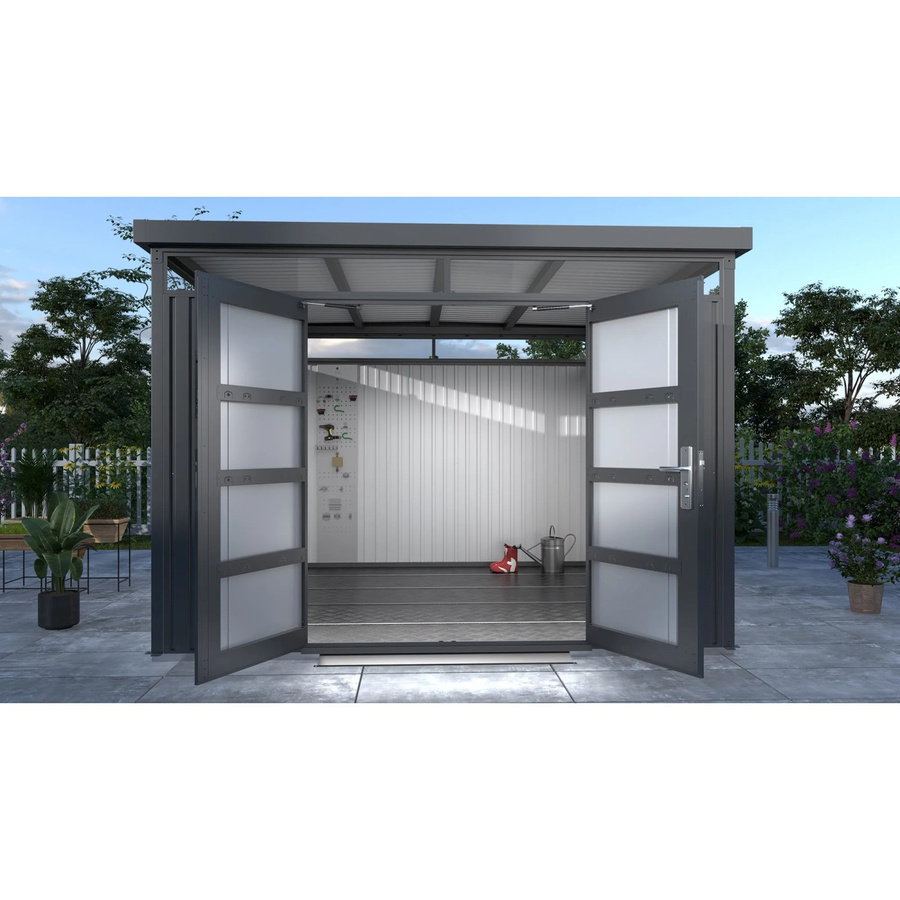 Floraworld Premium Systemgerätehaus aus Aluminium mit Oberlicht und Flachdach, Farbe: Anthrazit/Grau, B/T/H: 314 x 218 x 314 cm - Bild 2
