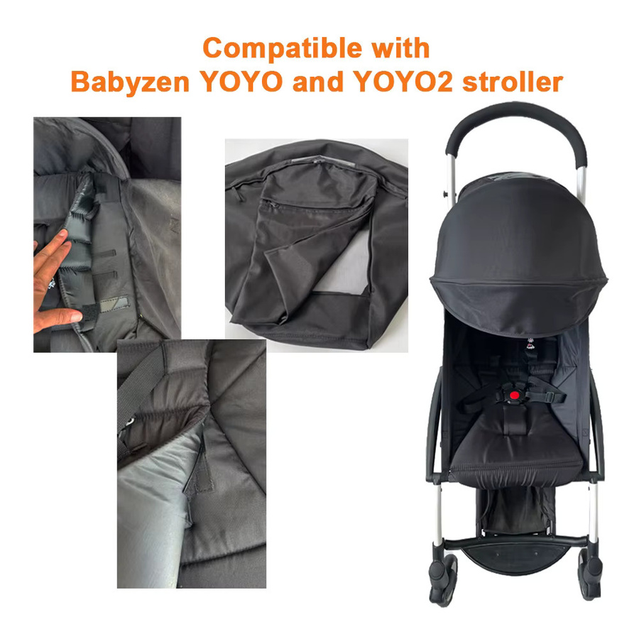 Mom Tan Sommer-Verdeck für YOYO 2 Kinderwagen mit aufklappbarem Rückspiegelfenster, schwarz, wasserdicht - Bild 3