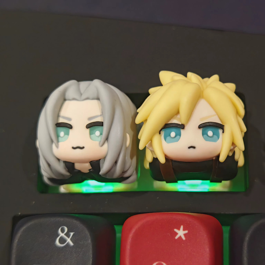 Attack Shark Keycap Final Fantasy VII Cloud Strife und Sephiroth Cartoon Harz Anime Keycap für mechanische Tastaturen Multicolor - Bild 4