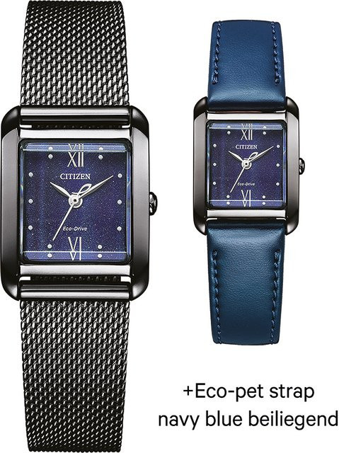 Citizen Armbanduhr, Solar, Edelstahl, Blau, 22 mm, Damen - Bild 1