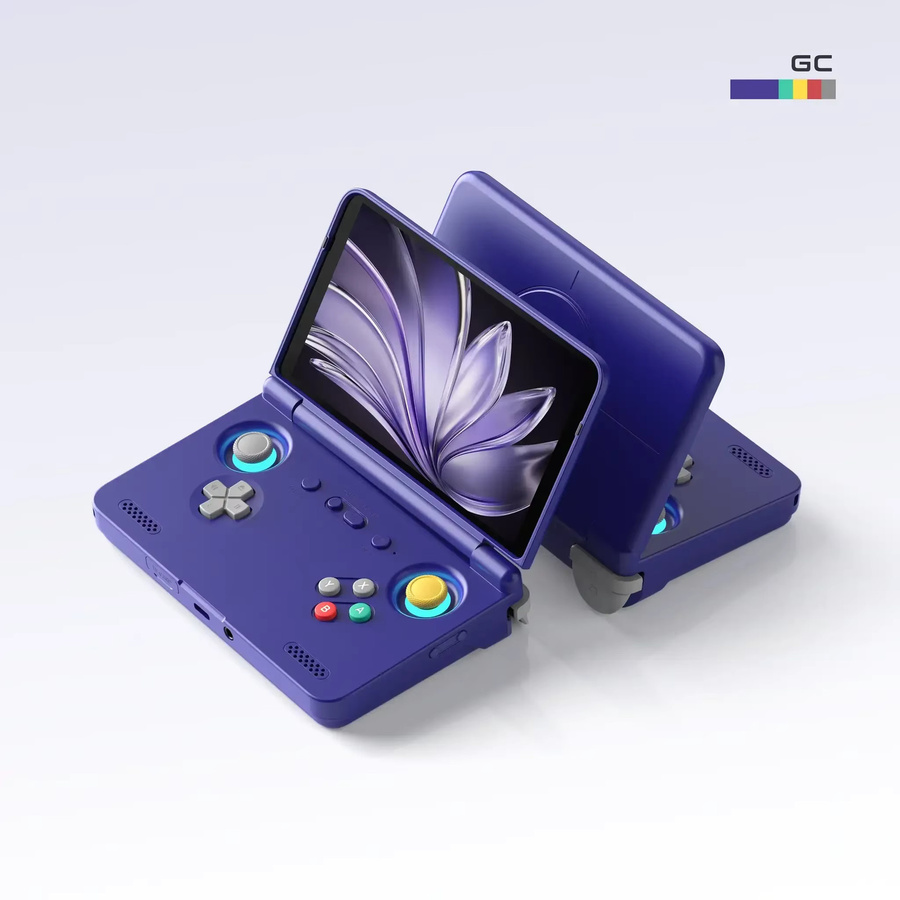 Retroid Pocket Flip2 Handheld-Spielkonsole in Lila mit 5,5-Zoll AMOLED-Display und MediaTek Dimensity 900 Prozessor - Bild 5