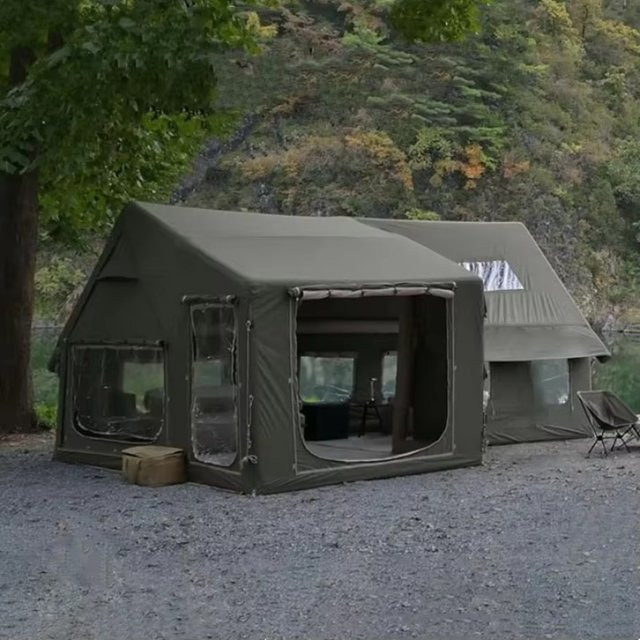 XMSJ Aufblasbares Kabinenhaus Winter Air Camping Zelt in Grün - Bild 1