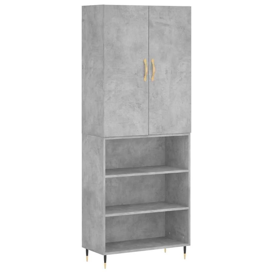 vidaXL Highboard Betongrau aus Holzwerkstoff und Metall B/T/H: 69,5 x 34 x 180 cm - Bild 2