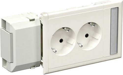 Schneider Electric 5940021 Einbaudose mit 2-fach Steckdose in Weiß - Bild 1