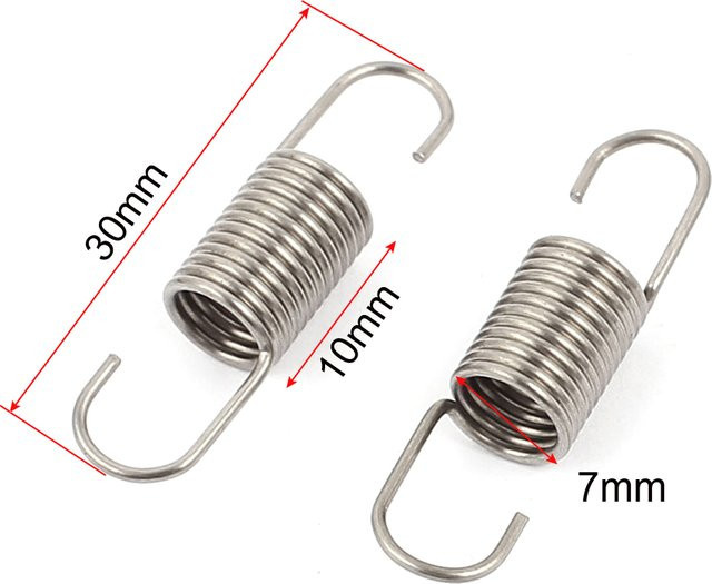 38 Stück Edelstahl-Doppelhaken-Zugfedern in Grau und Silber, Maße: B: 10 mm, T: 7 mm, H: 0,7 mm - Bild 1