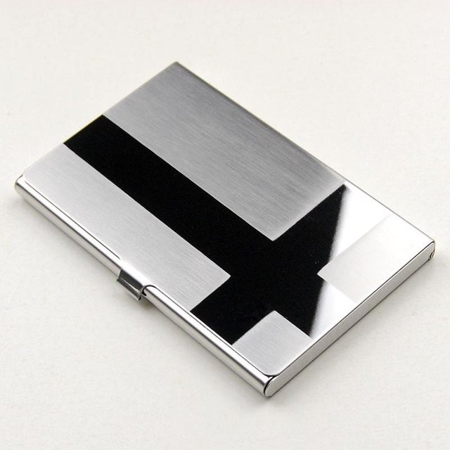 Ultraflaches Visitenkartenetui aus Edelstahl in Silber - Bild 1