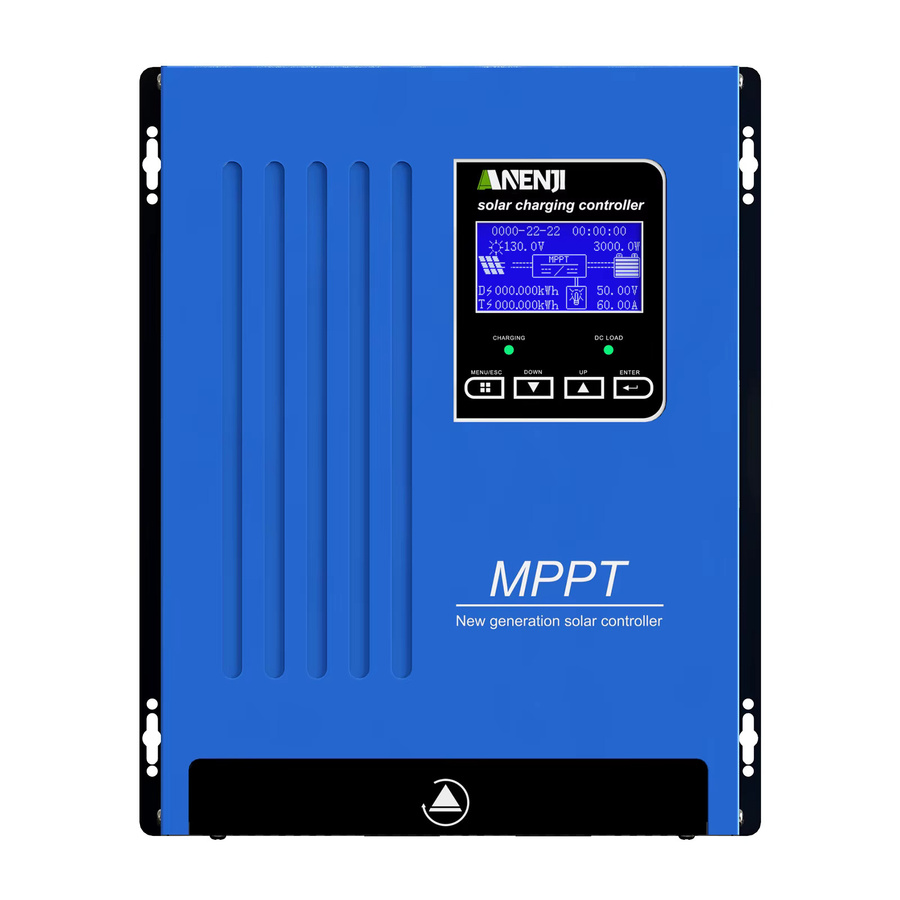 ANENJI 100A Solarladeregler für 12V/24V/36V/48V Batterien mit LCD-Hintergrundbeleuchtung und BTS-Funktion, Blau - Bild 4