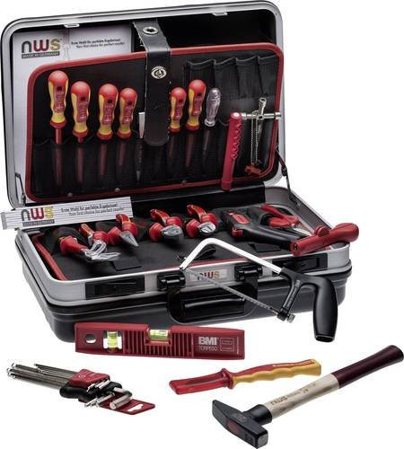 NWS 321K-24 Elektriker Werkzeugkoffer 24-teilig in Rot aus Stahl, B/T/H: 47,0 x 36,0 x 18,0 cm - Bild 1