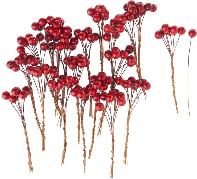 Glänzende rote Beeren-Picks von Othmar Decorations für Advents- und Herbstdekoration - Bild 1