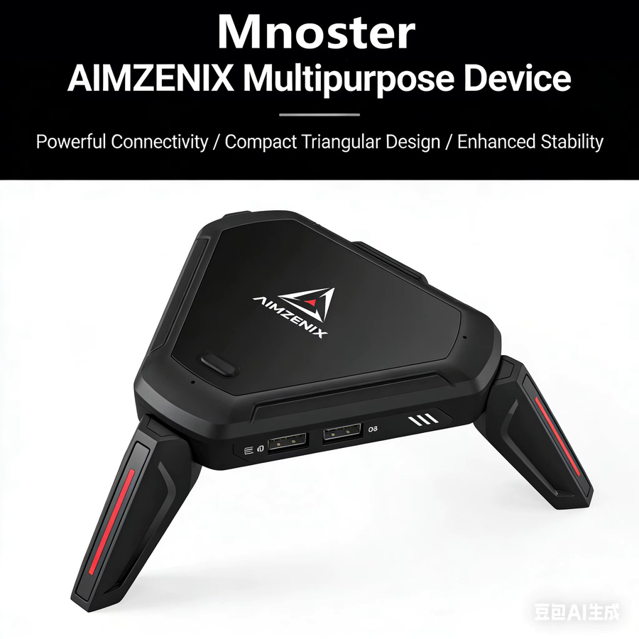 AIMZENIX AX600 MONSTER Tastatur- und Maus-Adapter für PS5, PS4, Xbox Series X, Xbox One, Switch und Mobilgeräte in Schwarz mit 3,5-mm-Klinkenanschluss - Bild 2
