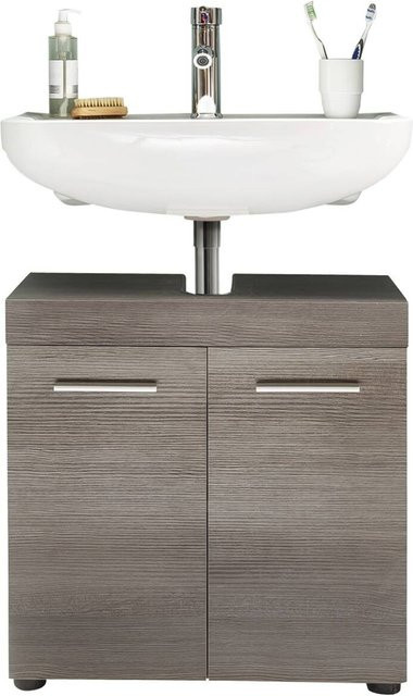 Trendteam Waschbeckenunterschrank RunnerMoon Rauchsilber B/H/T: 58 x 57 x 31 cm - Bild 2
