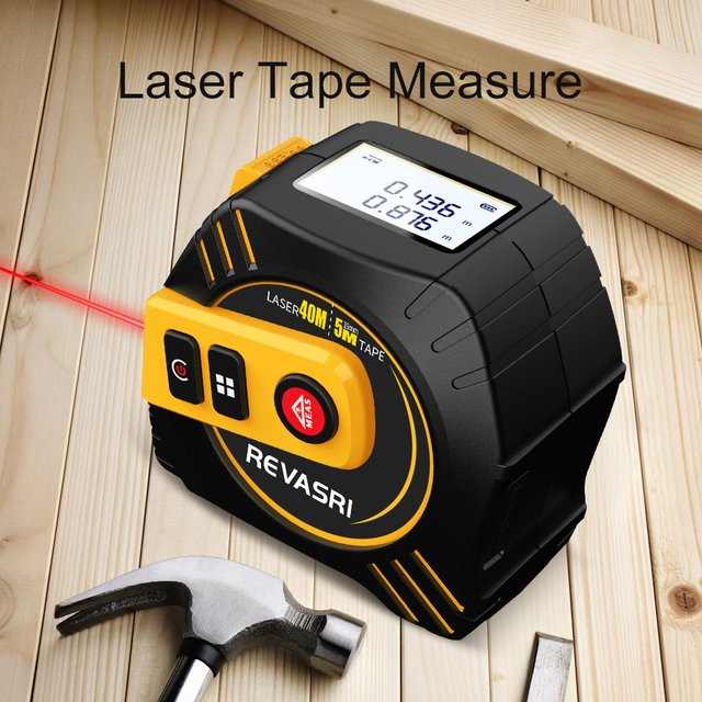 REVASRI Laser-Messband 40m Infrarot-Laserentfernungsmesser mit HD Smart Display Multifunktionales Messwerkzeug - Bild 1