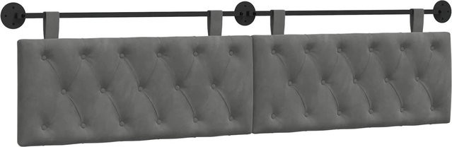 vidaXL Wandmontiertes Polsterpaneel aus Samt in Dunkelgrau B/H/T: 210 x 55 x 7 cm - Bild 1