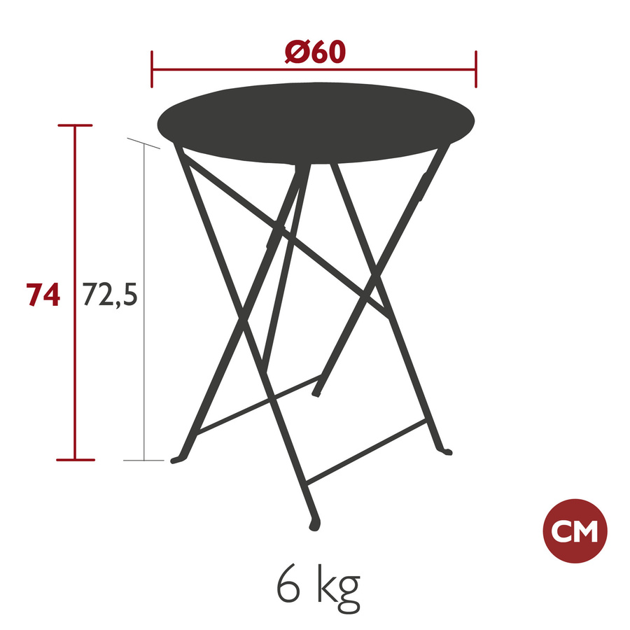 Fermob Floreal Tisch in Rot mit floralem Design aus pulverbeschichtetem Stahl für Garten und Balkon - Bild 2