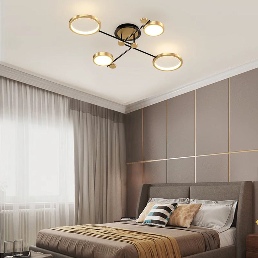 Moderner LED Kronleuchter von IRALAN in Gold für Wohnzimmer und Schlafzimmer - Bild 2
