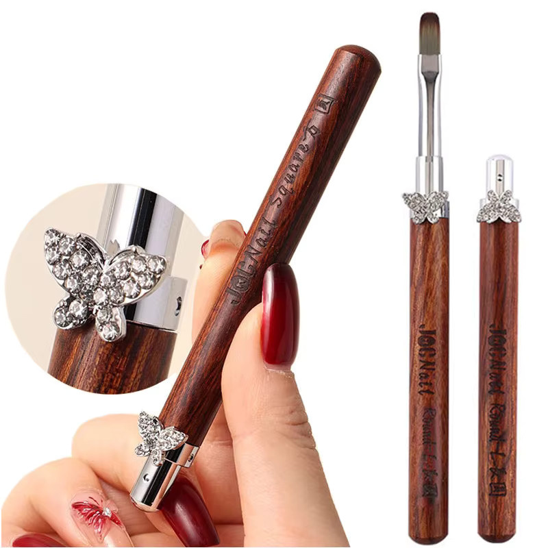 mifanxi Nail Art Pinsel Set, 12 Stück, Holzgriff, Schmetterlings-Schnalle - Bild 3