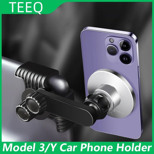 TEEQ Magnetische Auto Telefonhalterung für Tesla Modell 3 und Modell Y (2016-2025) in Schwarz - Bild 1