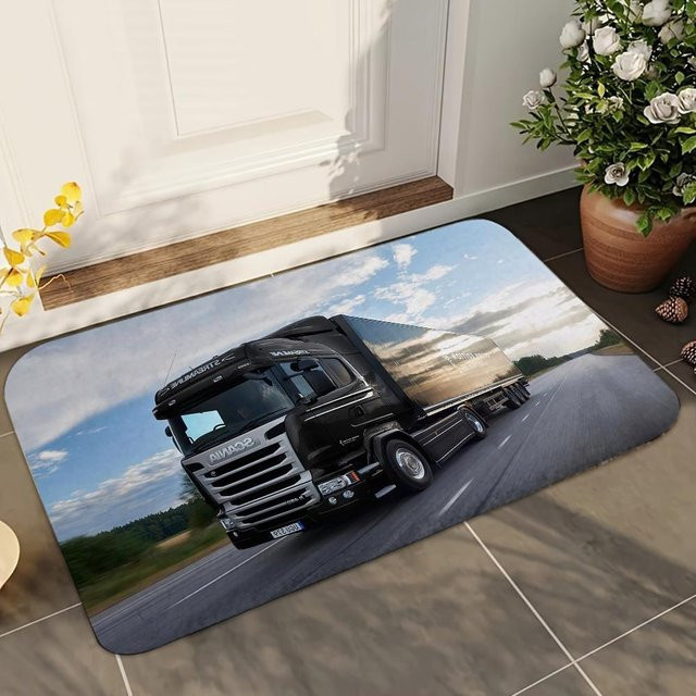 Karpetti Rutschfeste Badezimmer Matte Scania LKW Design Grau B/B: 40 x 60 cm - Bild 1