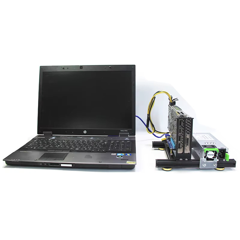 DEBROGLIE Externes GPU-Grafikkarten-Dock Set für Laptop mit Mini-PCIe zu PCIe x16 Riser-Karte, Halterung, Stromkabel und Netzteil in Schwarz - Bild 3