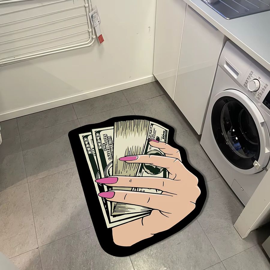 VIKAMA Kreativer Dollar-Druckteppich für Wohnzimmer und Schlafzimmer als dekorative Bodenmatte - Bild 2