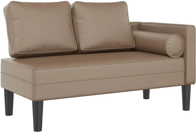 vidaXL Chaiselongue mit Kissen in Braun aus Kunstleder, moderne L-Form für dein Wohnzimmer, B/T/H: 116,5 x 62,0 x 57,5 cm - Bild 1