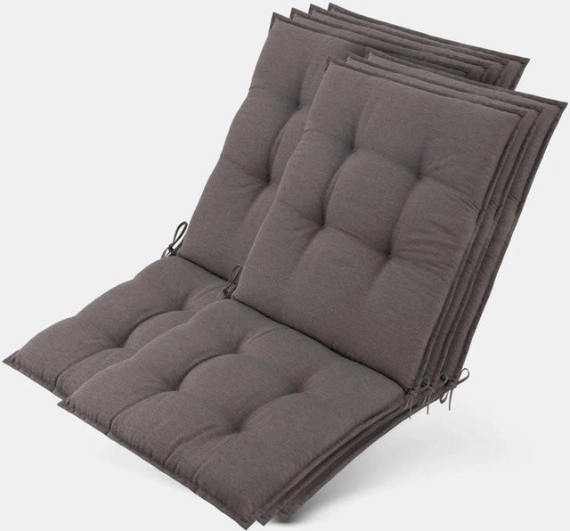 Beautissu 7er Set Sun-NL Niederlehner Auflagen aus Polyester in Taupe, B/T/H: 100 x 50 x 8 cm - Bild 1