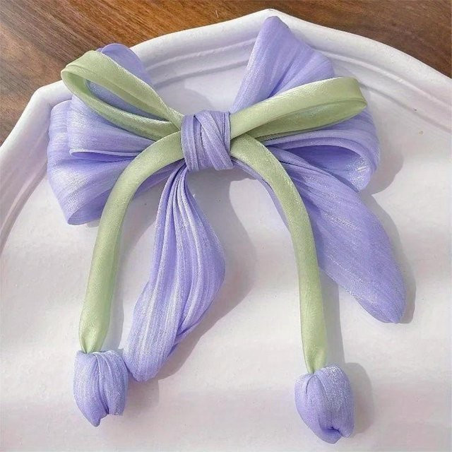 LChome Haarspangen Tulpenblumen, Stoffschleife, violett, Damen - Bild 1