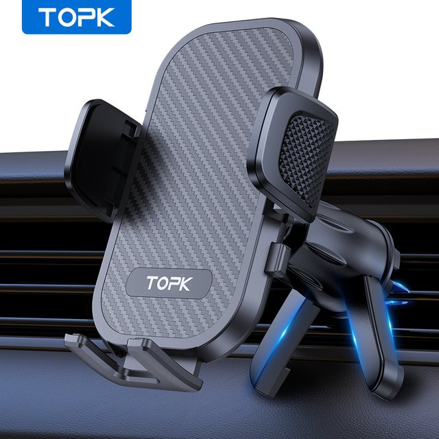 TOPK Autotelefonhalterung mit Metallhaken für die Lüftungsschlitze im Auto, Schwarz - Bild 1