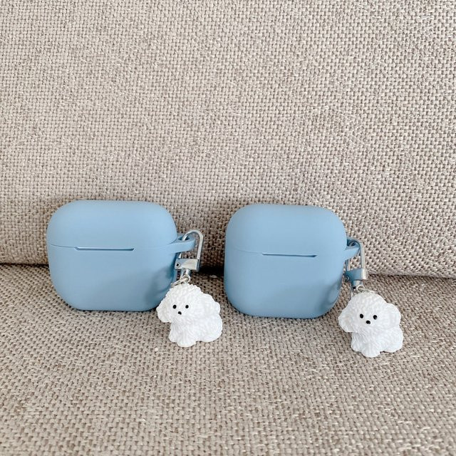 Silikon-Schutzhülle mit niedlichem Welpen für Apple AirPods Pro, Farbe: Blau - Bild 1