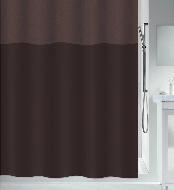 Spirella Duschvorhang Urbanko Braun aus Polyester, wasserdicht und schimmelresistent, Höhe: 240 cm, Breite: 180 cm - Bild 1