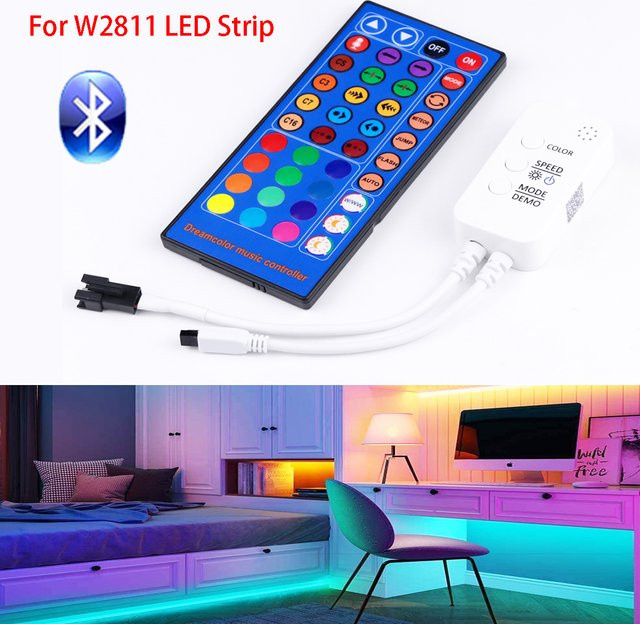 Rybakov Bluetooth Smart APP RGB LED-Controller für W2811 12V 5050 2835 COB LED-Streifen und Neonlicht in Weiß - Bild 1
