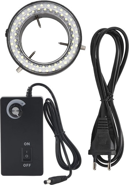 DIYelecs Dimmbare LED Ringlicht-Stereomikroskoplampe in Weiß für professionelle Schmuckreparatur - Bild 1