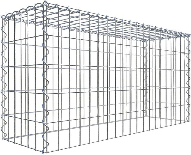Gabiona Gabione-Anbaukorb Typ 3 aus Stahl in Silbergrau, B/T/H: 50 x 100 x 30 cm, Maschenweite 5 x 10 cm - Bild 1