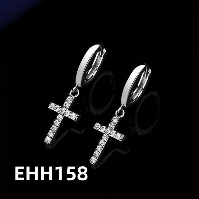 Ohrringe 925 Silber, Kreuz, Zirkonia, Damen - Bild 1