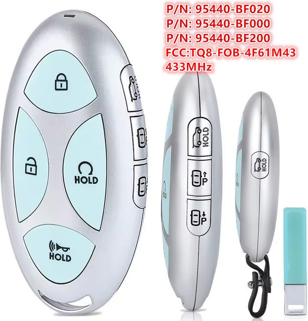 keyecu Smart Pro Autoschlüssel Fernbedienung für Hyundai Kona SX2 2023 2024 2025 mit 433MHz und 4A TQ8-FOB-4F61M43 - Bild 1